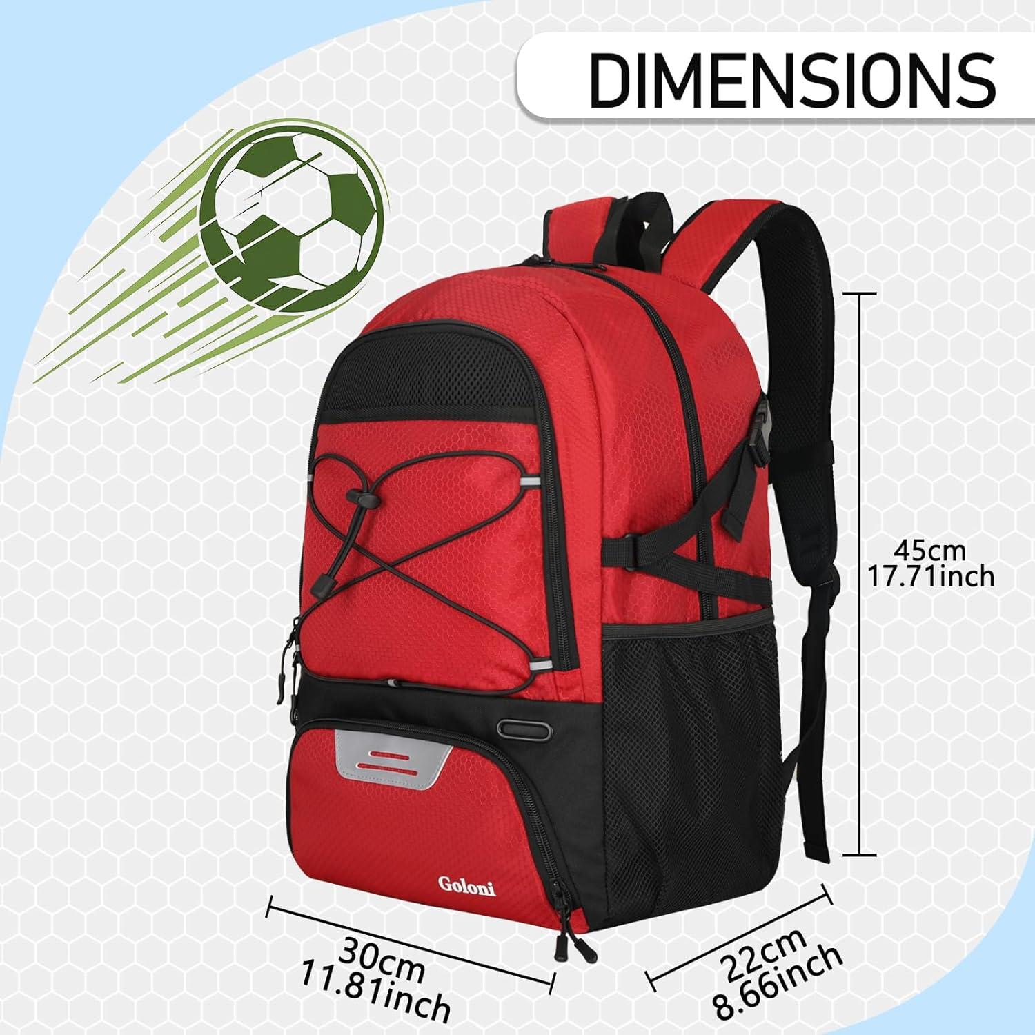 Mochila de Fútbol Goloni 30L Resistente al Agua Unisex