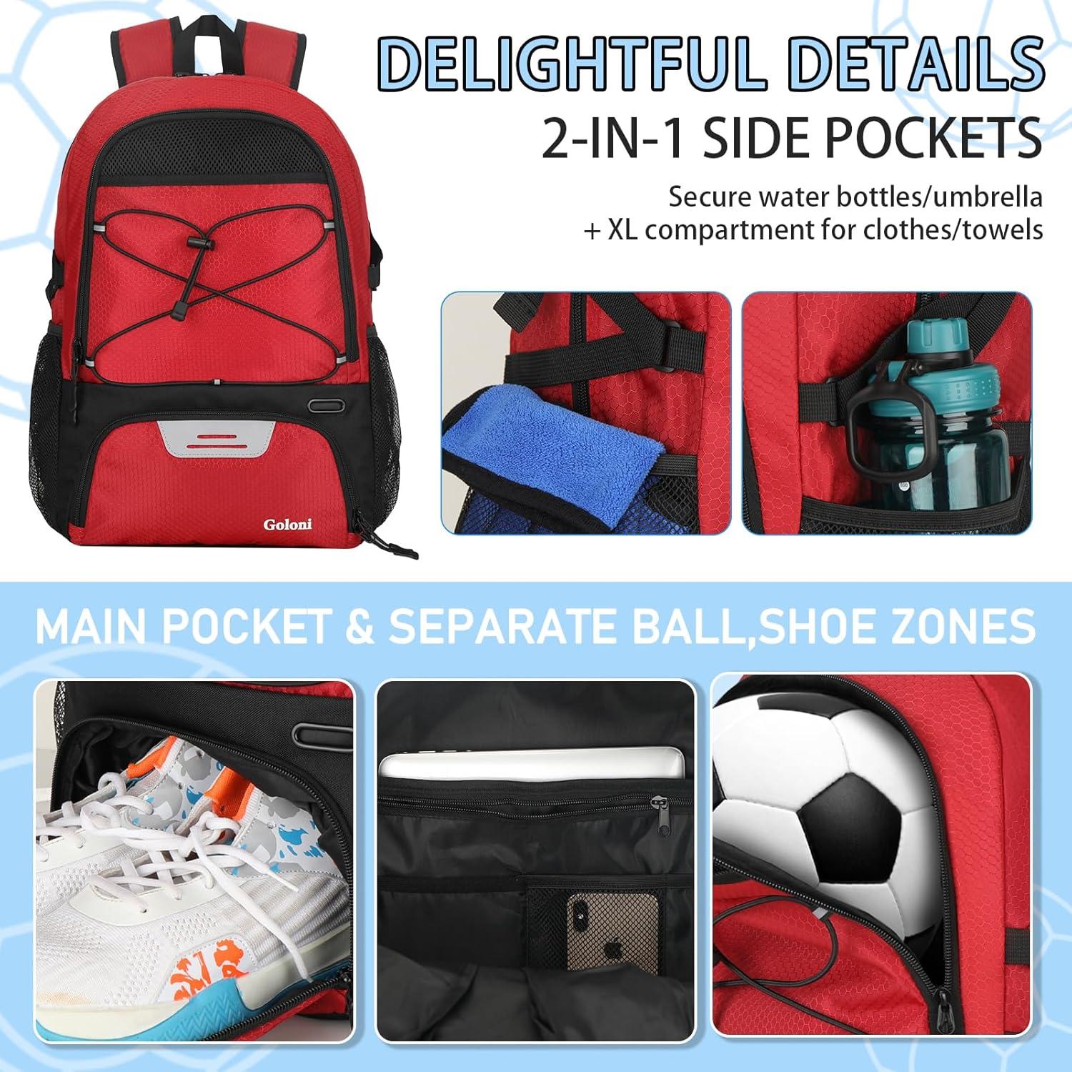 Mochila de Fútbol Goloni 30L Resistente al Agua Unisex