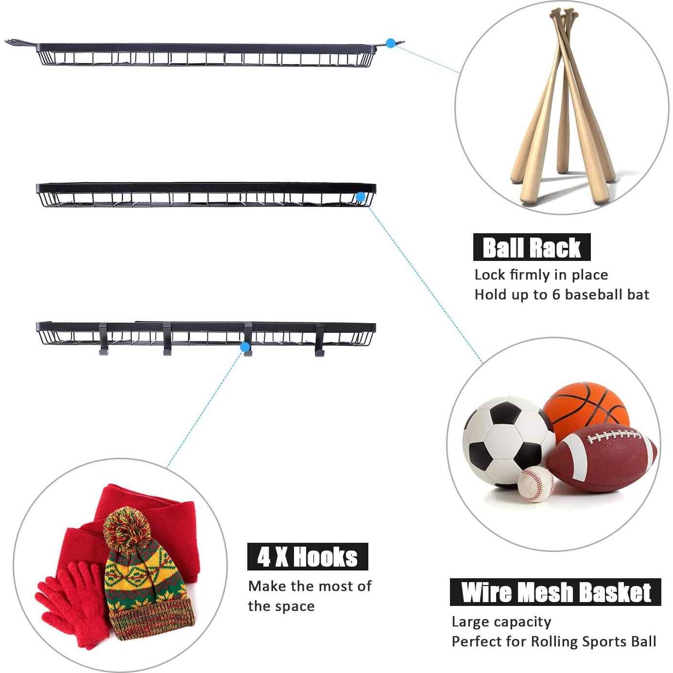 Estante de Almacenamiento Deportivo Mythinglogic 3 Estantes Pared