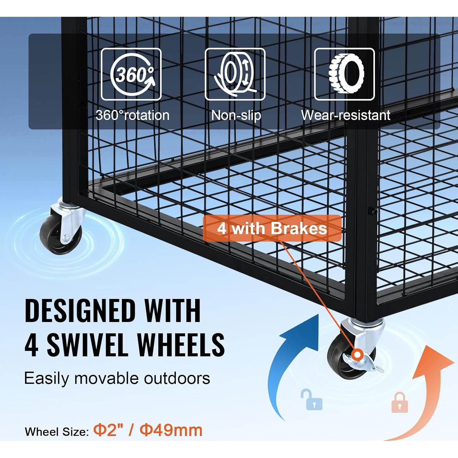 Carro de Almacenamiento VEVOR para Pelotas Deportivas 85x67cm