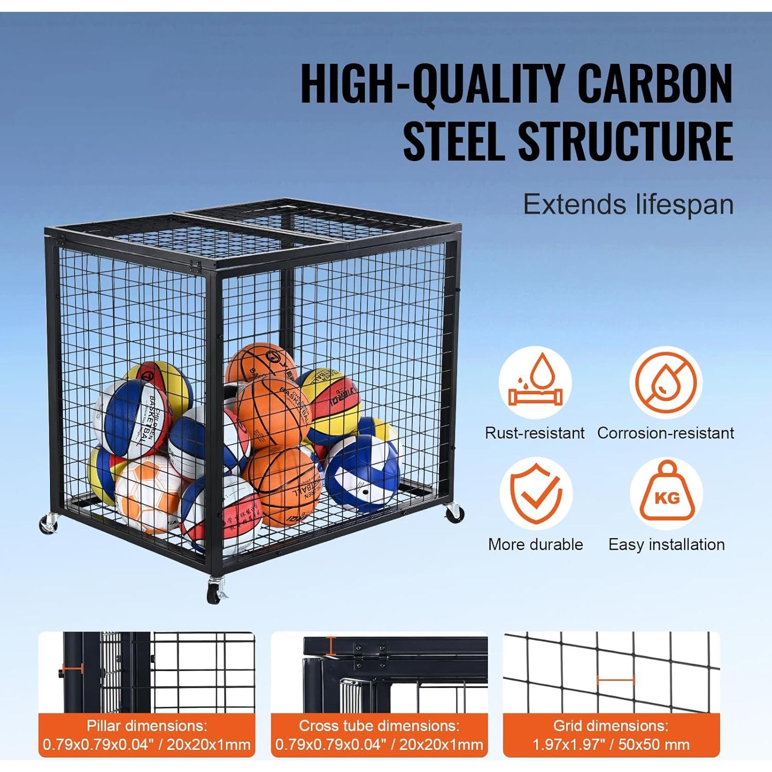 Carro de Almacenamiento VEVOR para Pelotas Deportivas 85x67cm