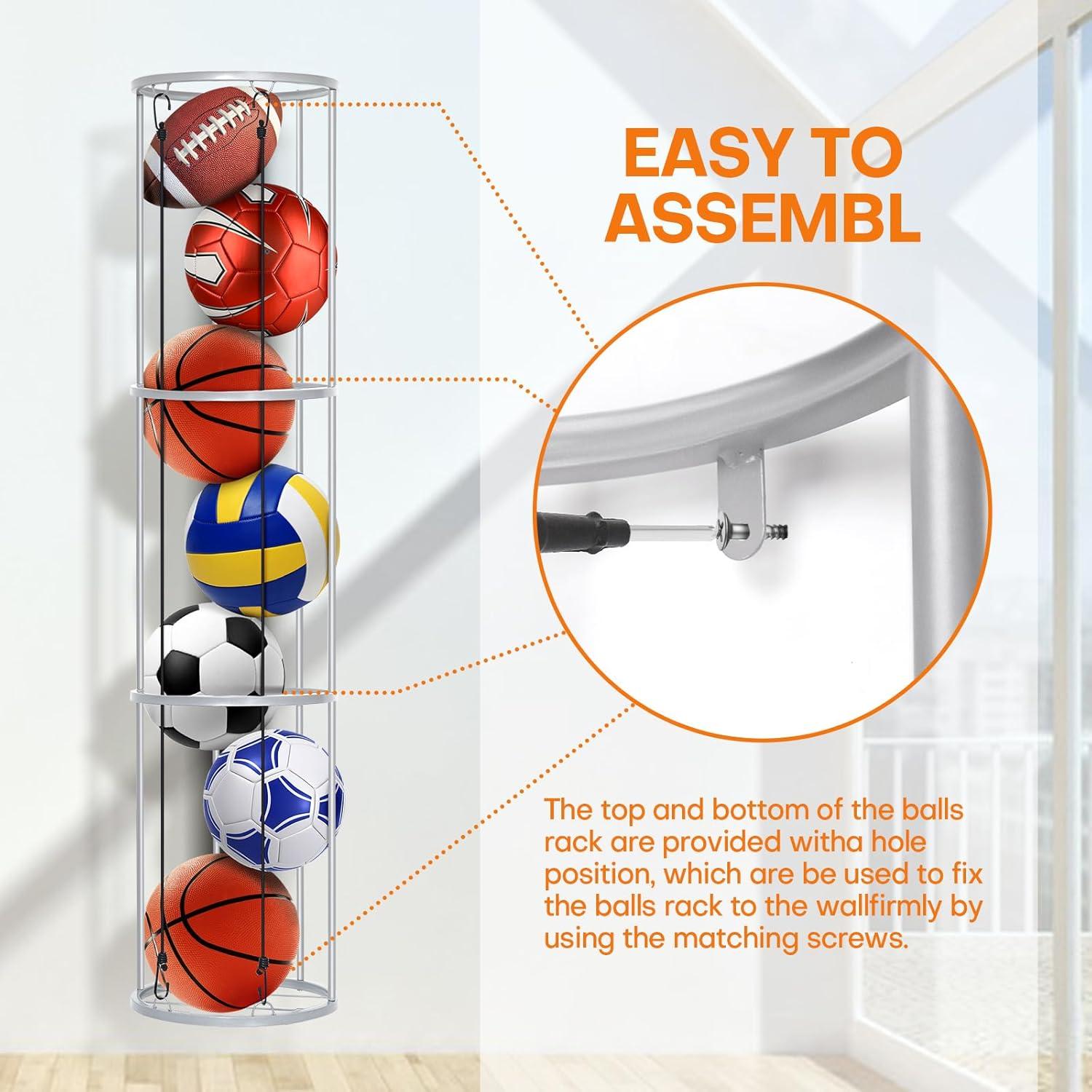 Soporte para Balones Rolitwils 2-en-1 Montaje Pared o Móvil