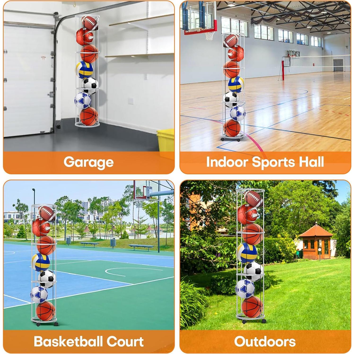 Soporte para Balones Rolitwils 2-en-1 Montaje Pared o Móvil