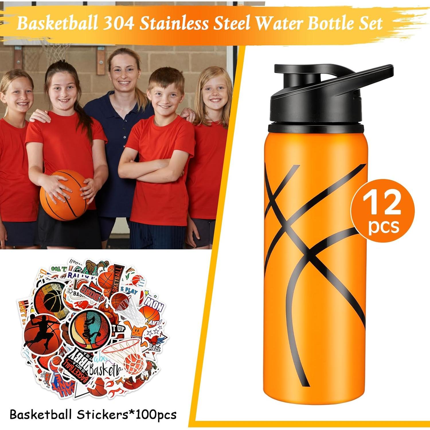 Botellas de Agua Reutilizables Gerrii 600 ml Baloncesto 12 Pcs