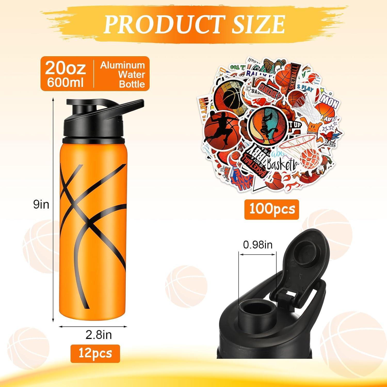 Botellas de Agua Reutilizables Gerrii 600 ml Baloncesto 12 Pcs