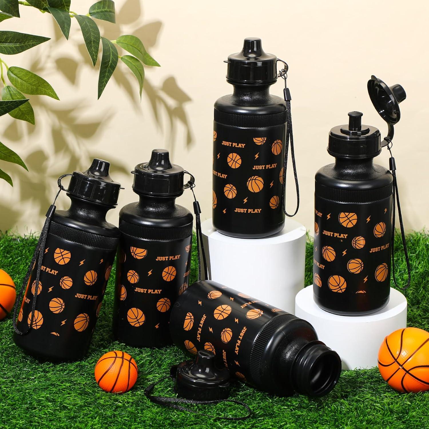 Conjunto de 12 Botellas de Agua Deportivas Maxdot 530 ml Negro