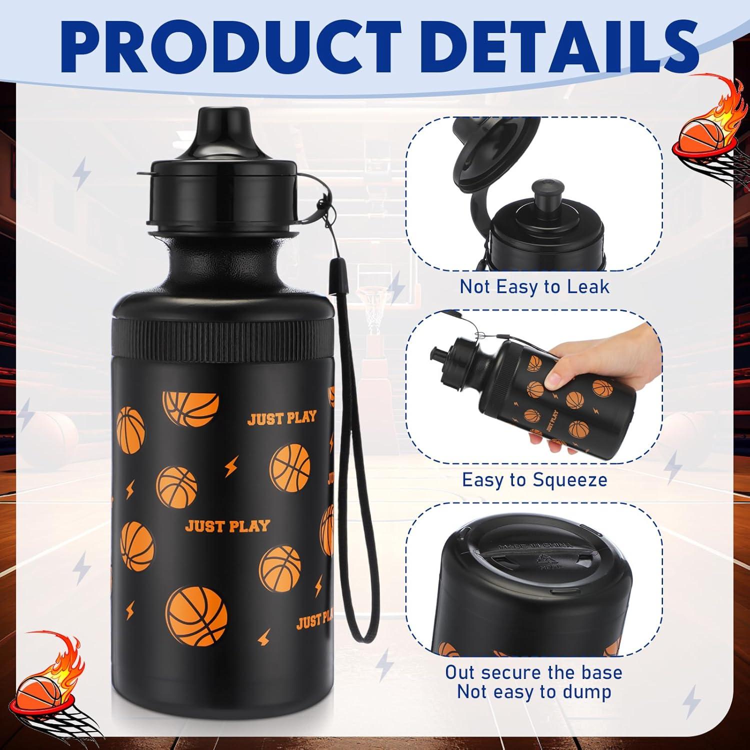 Conjunto de 12 Botellas de Agua Deportivas Maxdot 530 ml Negro