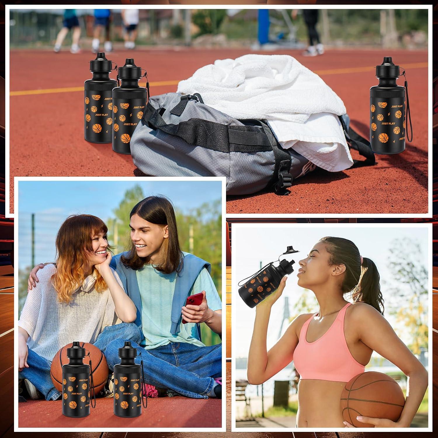 Conjunto de 12 Botellas de Agua Deportivas Maxdot 530 ml Negro