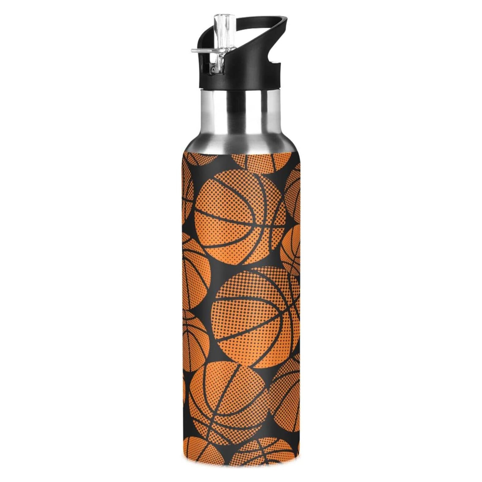 Botella de Agua Aislada BOENLE 600 ml Acero Inoxidable Tapa Pajita