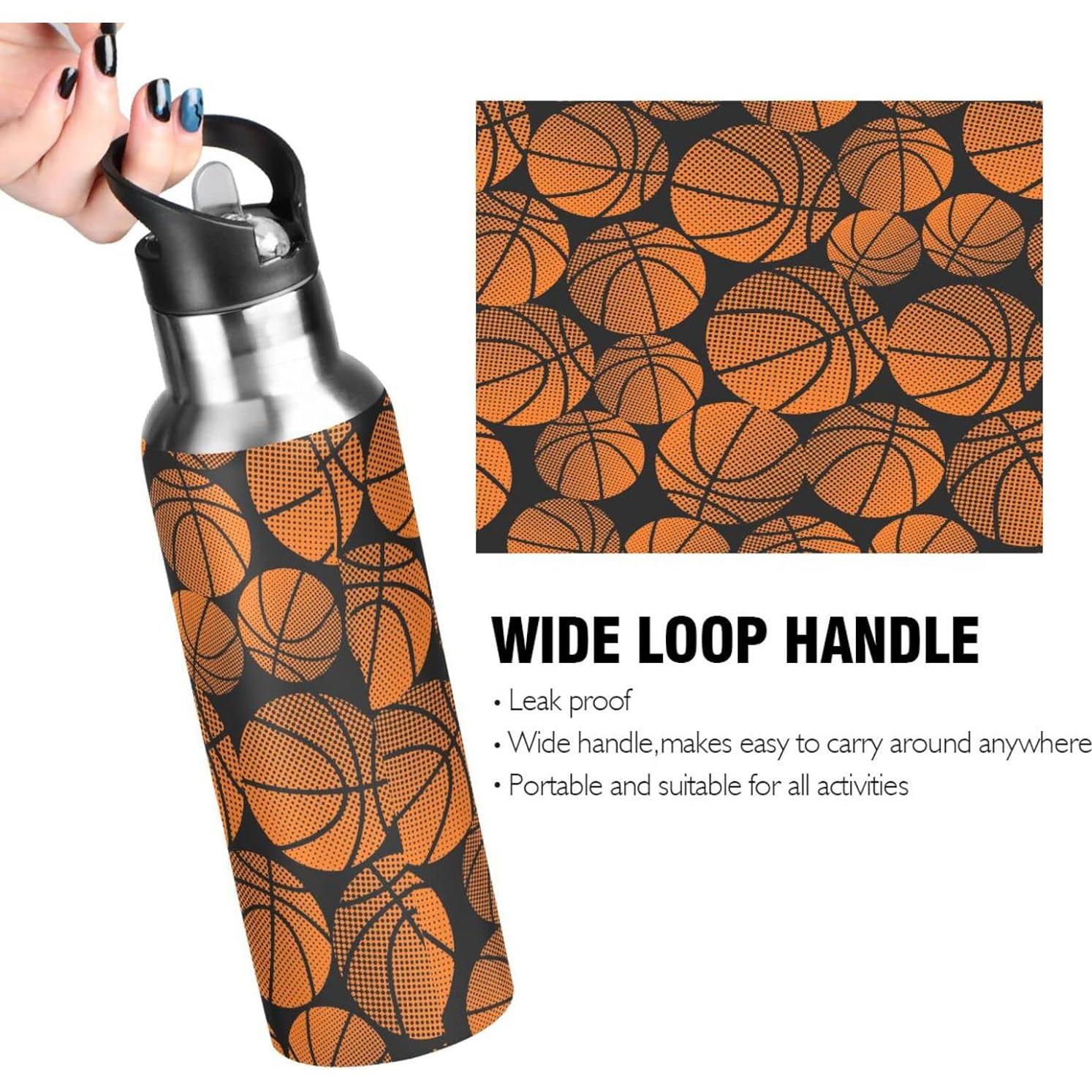 Botella de Agua Aislada BOENLE 600 ml Acero Inoxidable Tapa Pajita