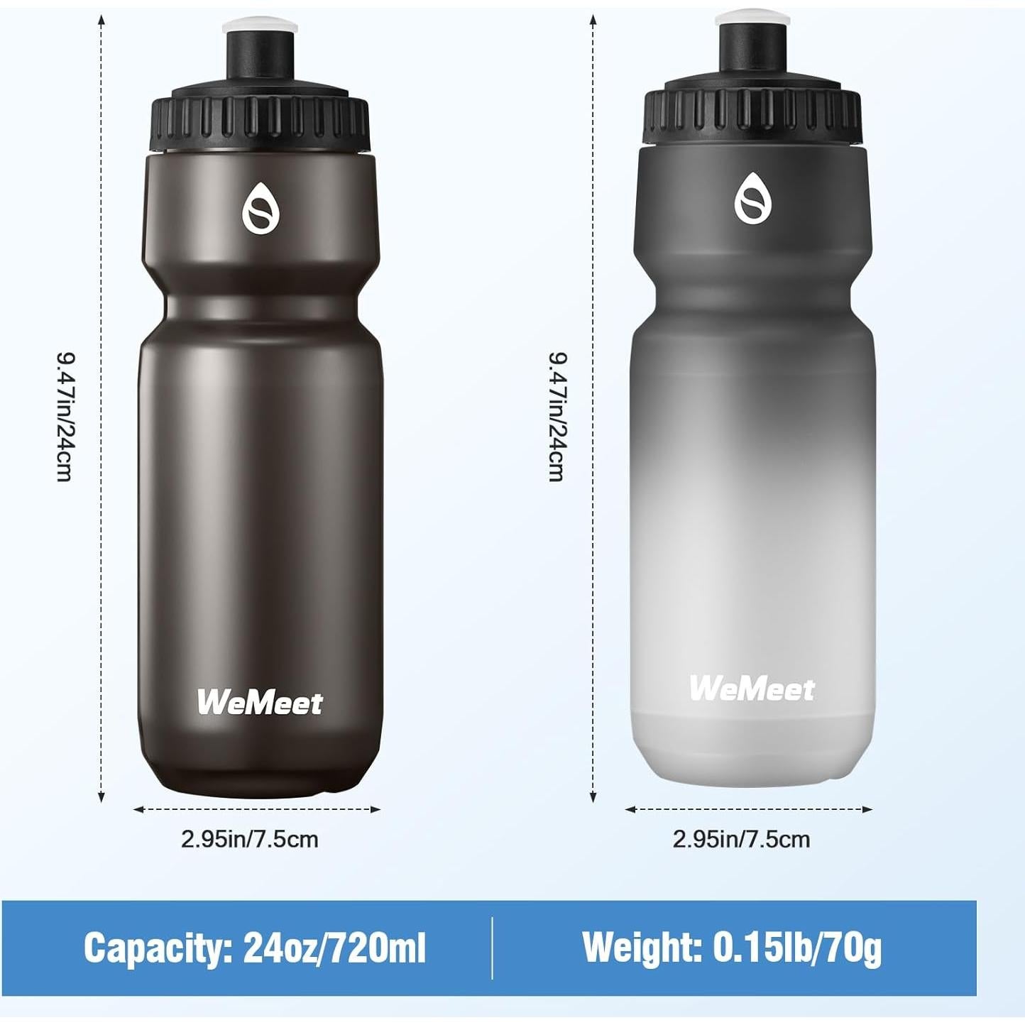 Botellas de Agua Squeeze WEMEET 709ml Paquete de 2 - Libre BPA