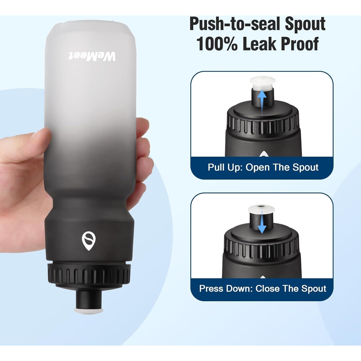 Botellas de Agua Squeeze WEMEET 709ml Paquete de 2 - Libre BPA