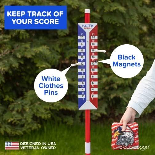 Tablero de Puntuación Cornhole Play Platoon con Accesorios