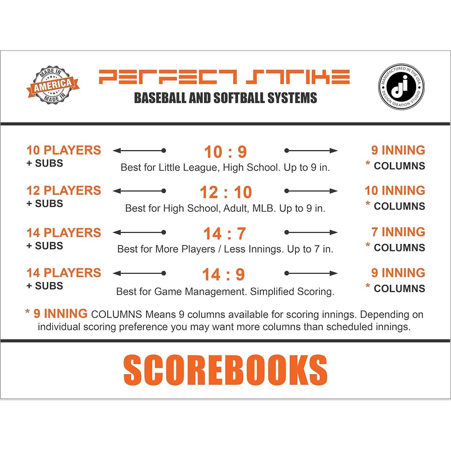 Libro de Puntuación de Softbol Perfect Strike 40 Páginas