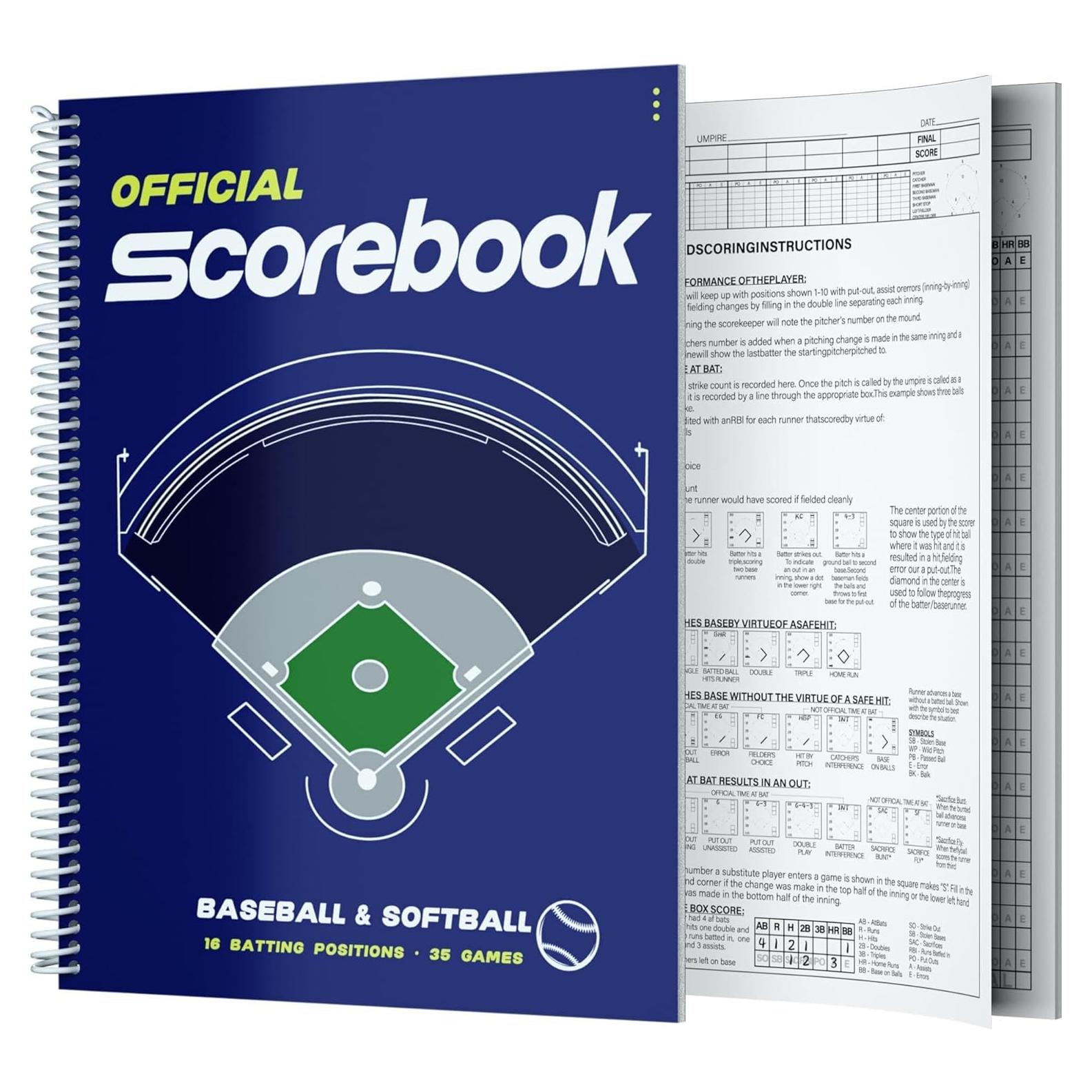 Libro de Puntuación de Béisbol y Softbol MR INBSN-2821 - 35 Juegos