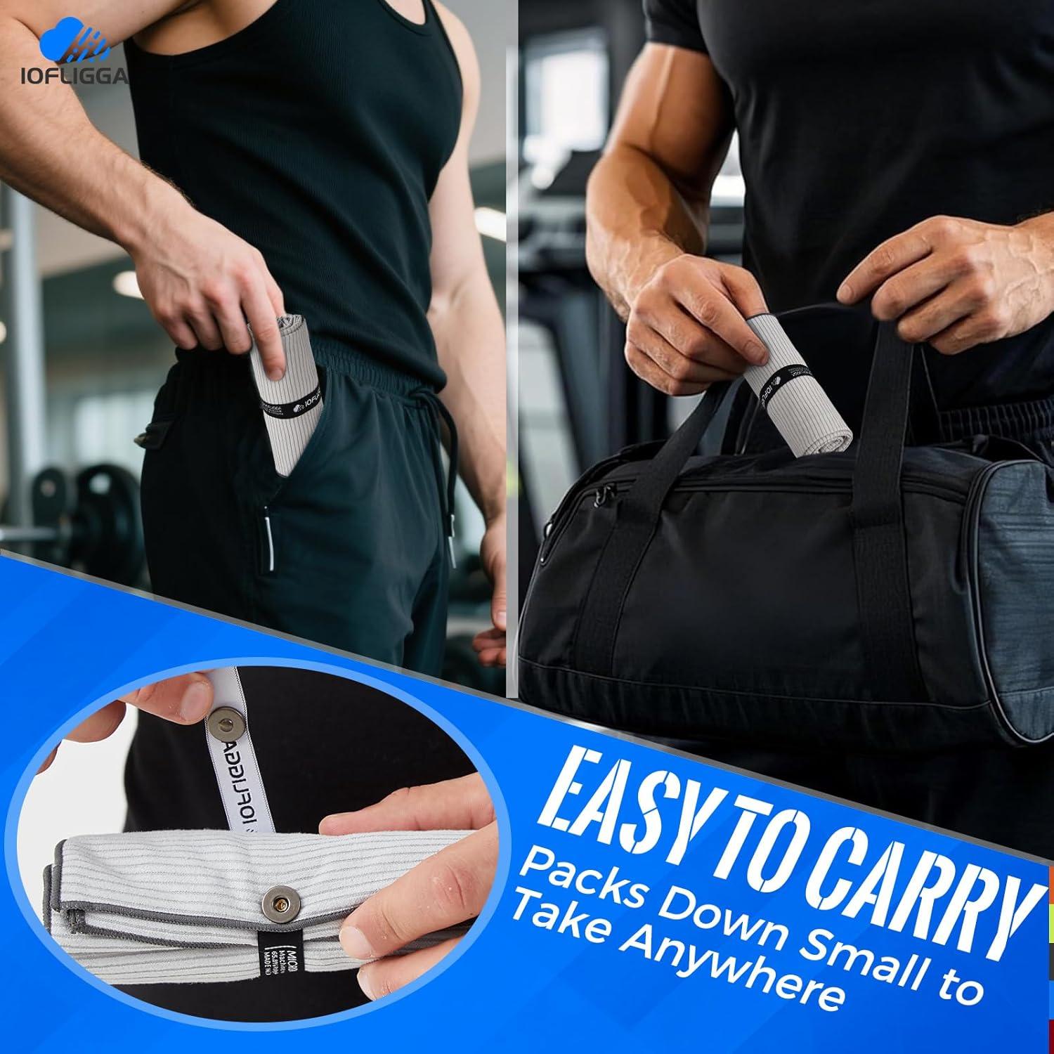 Paquete de 5 Toallas de Gimnasio IOFLIGGA Microfibra 30x100 cm