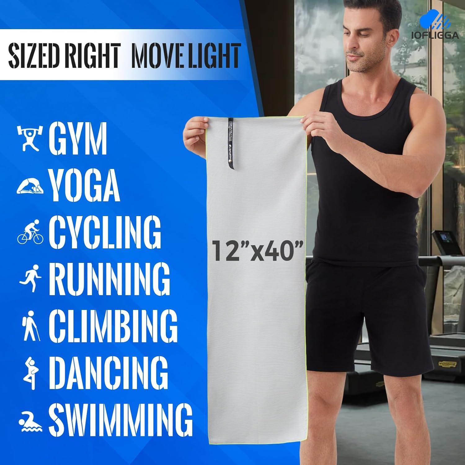 Paquete de 5 Toallas de Gimnasio IOFLIGGA Microfibra 30x100 cm