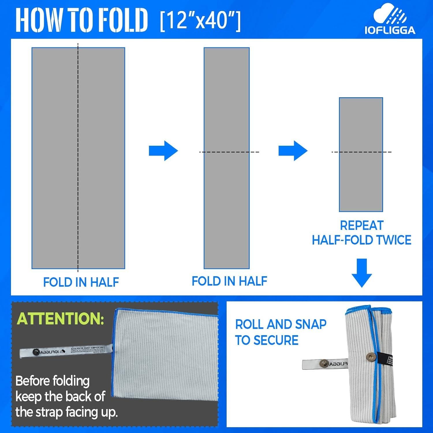 Paquete de 5 Toallas de Gimnasio IOFLIGGA Microfibra 30x100 cm