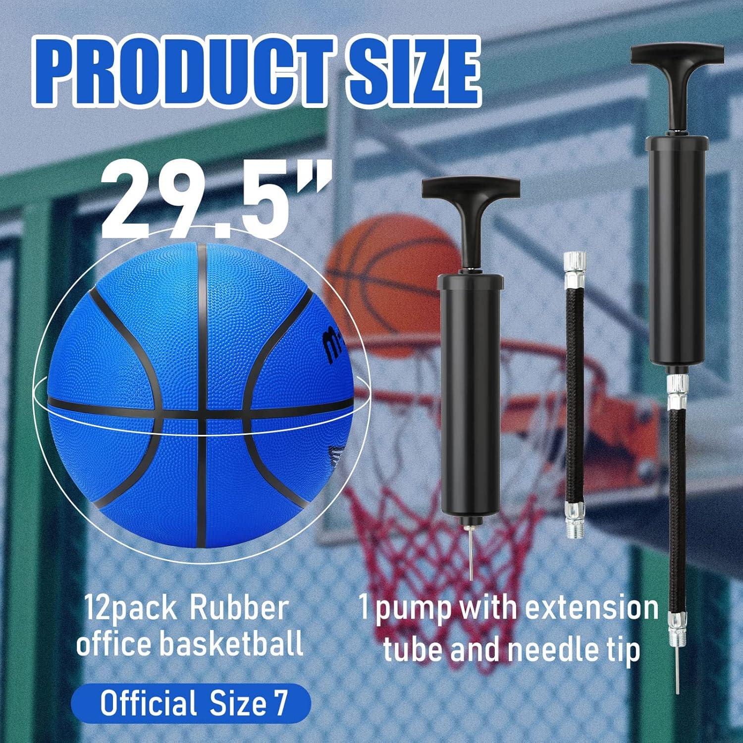 Balones de Baloncesto Jerify 12 Piezas Tamaño 7 con Bomba