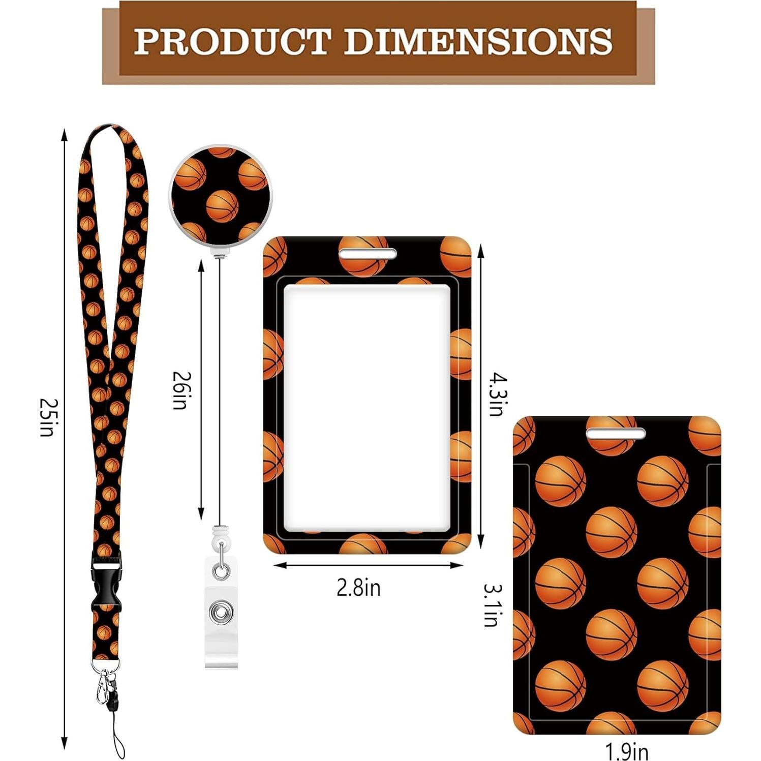 Portatarjetas de Identificación BLOCIT con Cordón y Clip Retráctil - Baloncesto