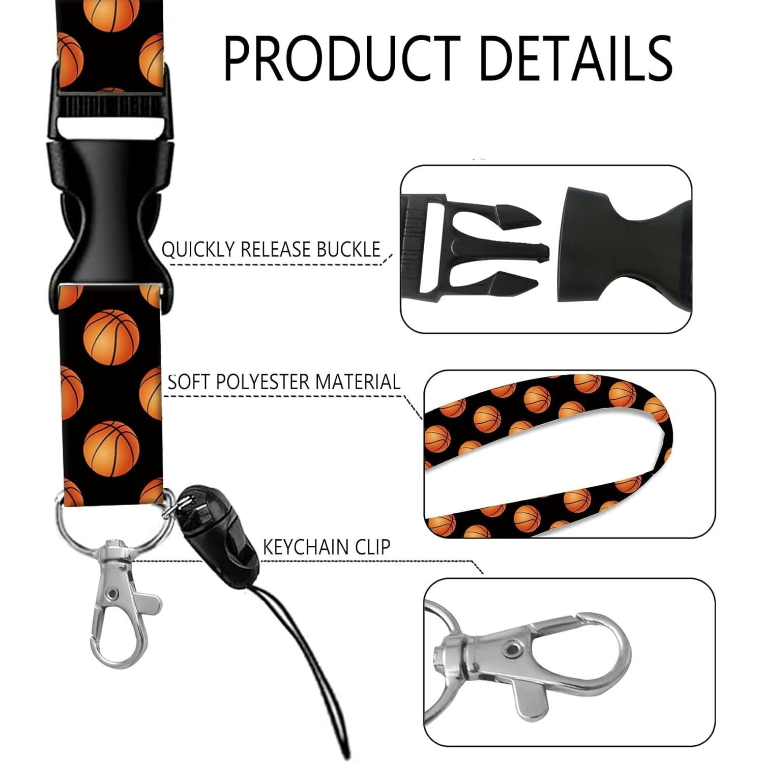 Portatarjetas de Identificación BLOCIT con Cordón y Clip Retráctil - Baloncesto