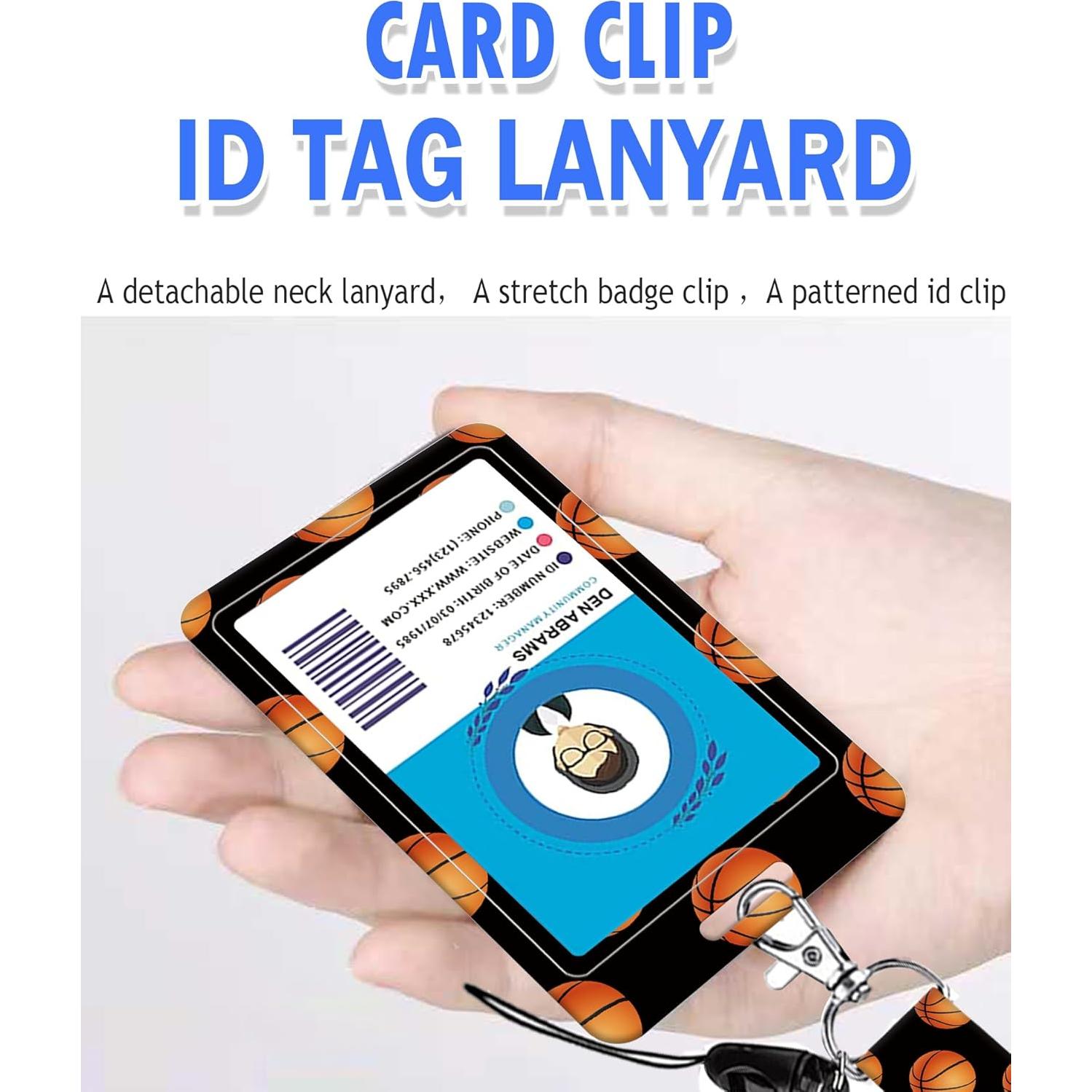 Portatarjetas de Identificación BLOCIT con Cordón y Clip Retráctil - Baloncesto