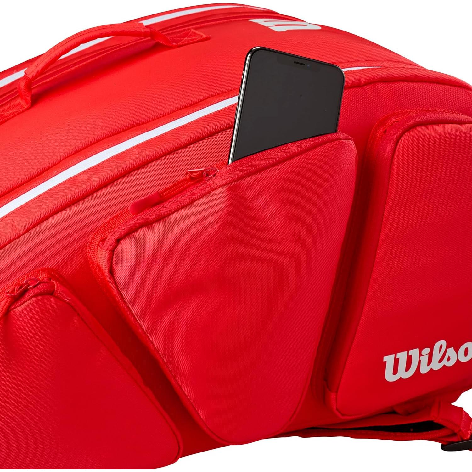 Bolsa de Pickleball Wilson Super Tour Roja 56x41x28cm