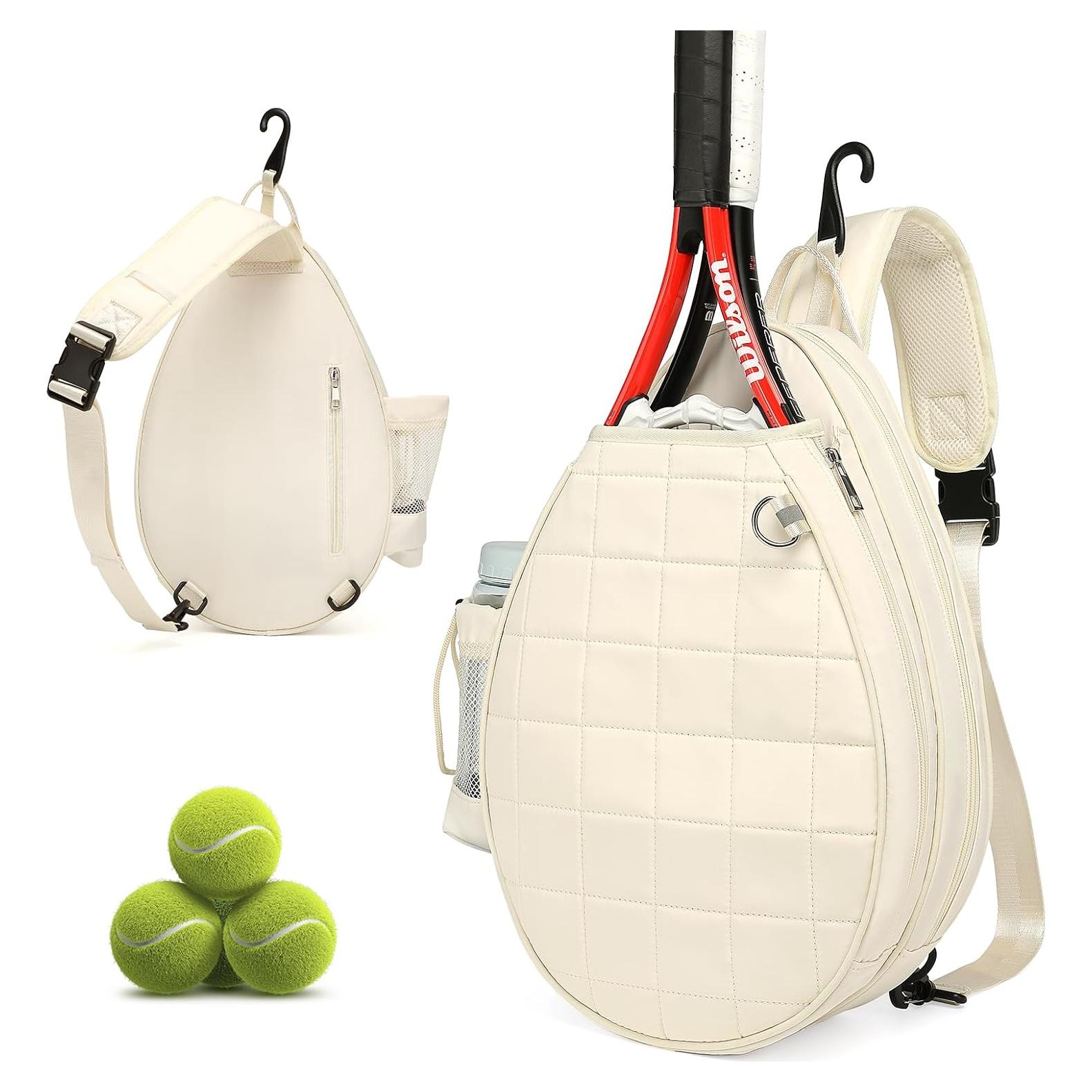 Mochila de Tenis KAVIGOR para 2 Raquetas, Impermeable, Beige