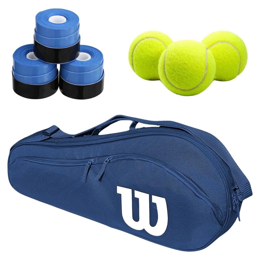 Mochila de Tenis Wilson Advantage 2.5 con Overgrips y Pelotas