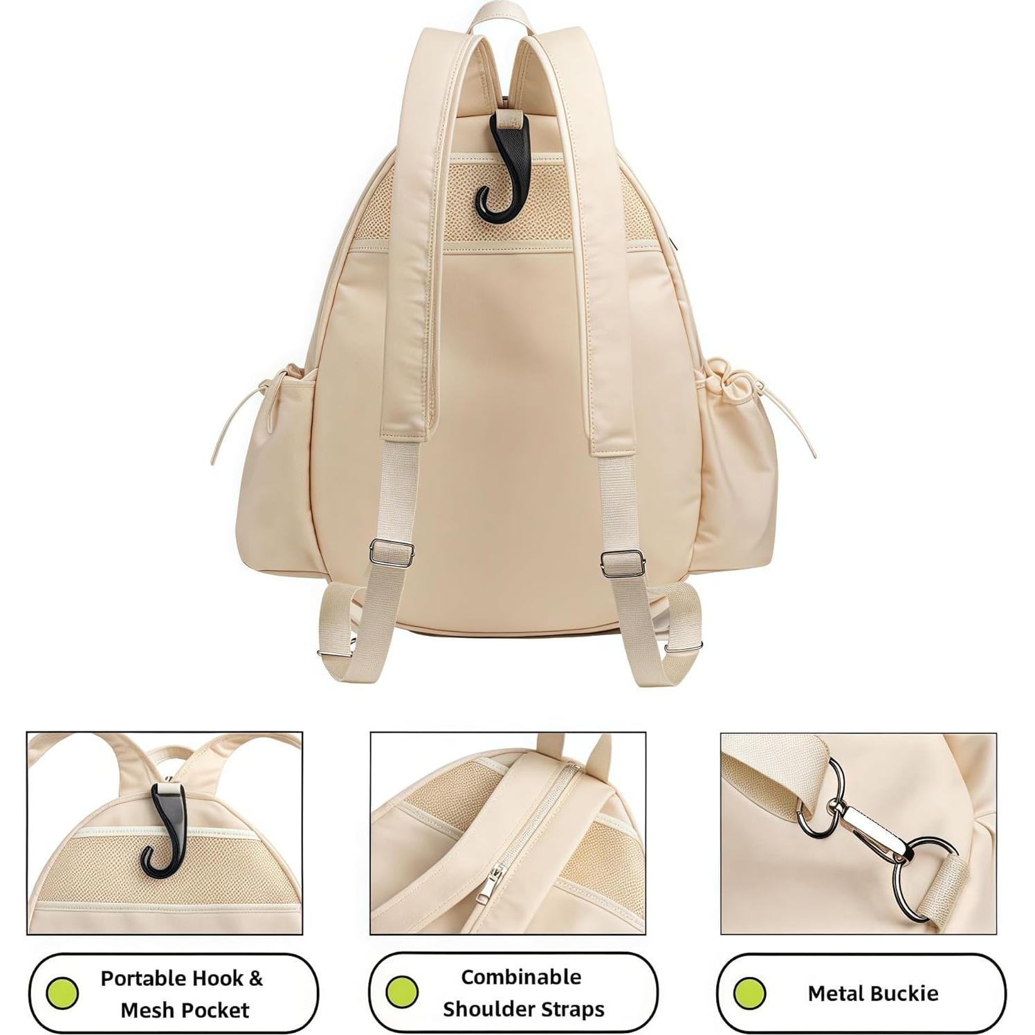 Bolsa de Tenis YIPINLAOBAIXING Beige Acolchada 42x12x33cm