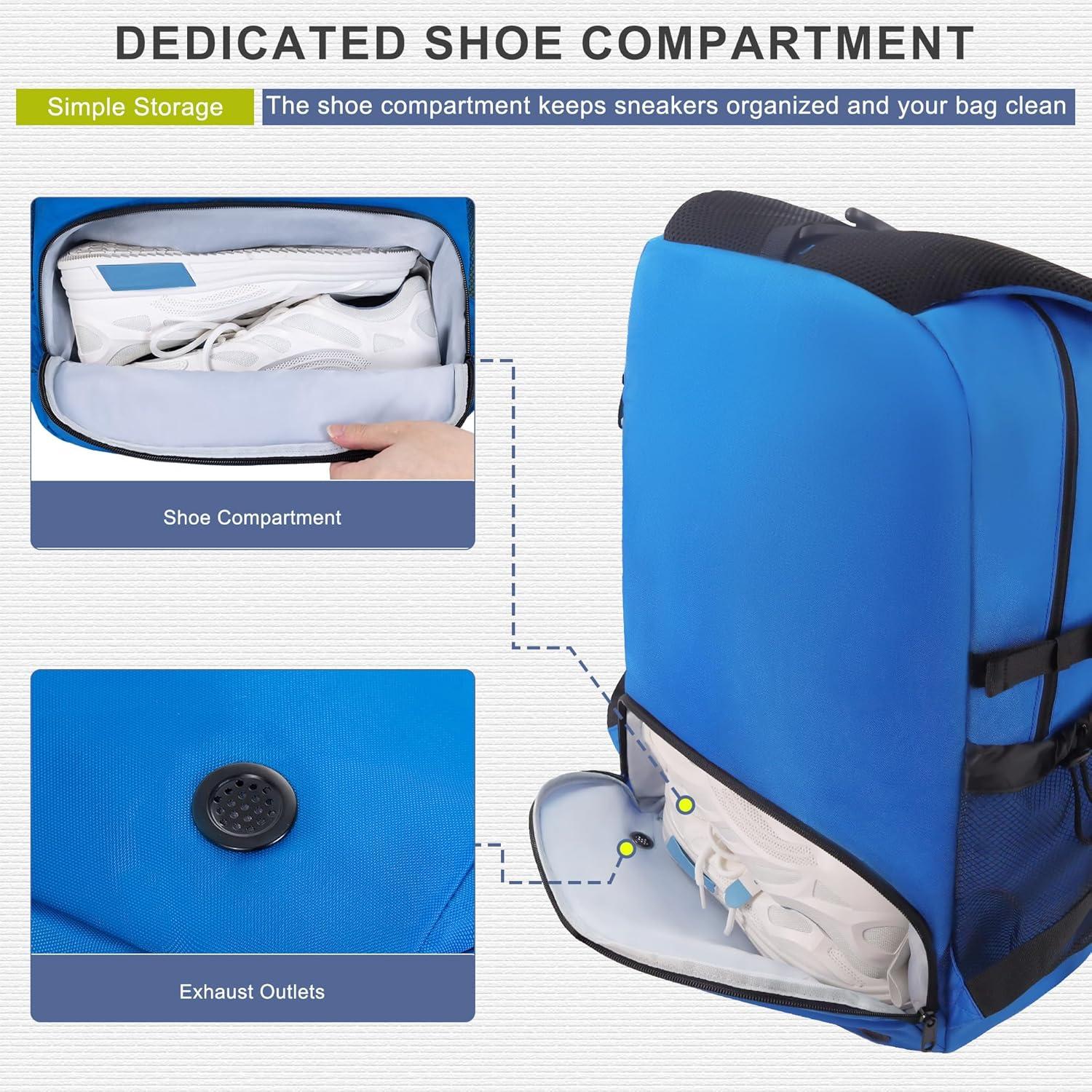 Mochila de Tenis UNIHIMAL Azul Oscuro, Capacidad para 2 Raquetas