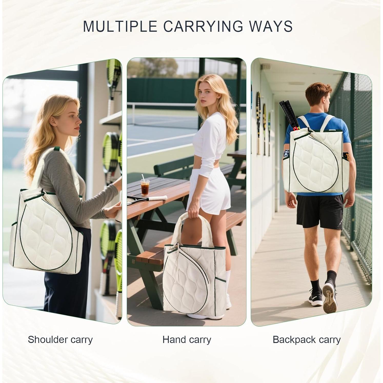 Bolsa de Tenis 2-en-1 CCGTIOR Q2438-01 25L Blanca