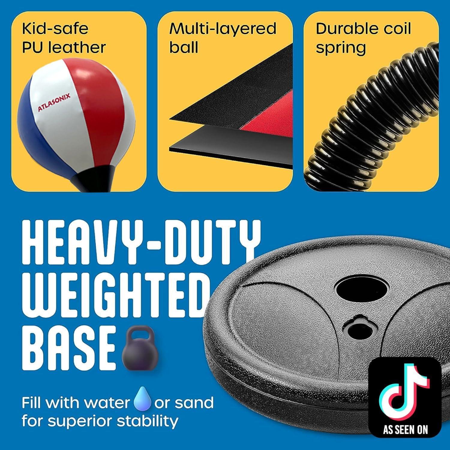 Saco de Boxeo de Pie Atlasonix para Niños 8-12 Años