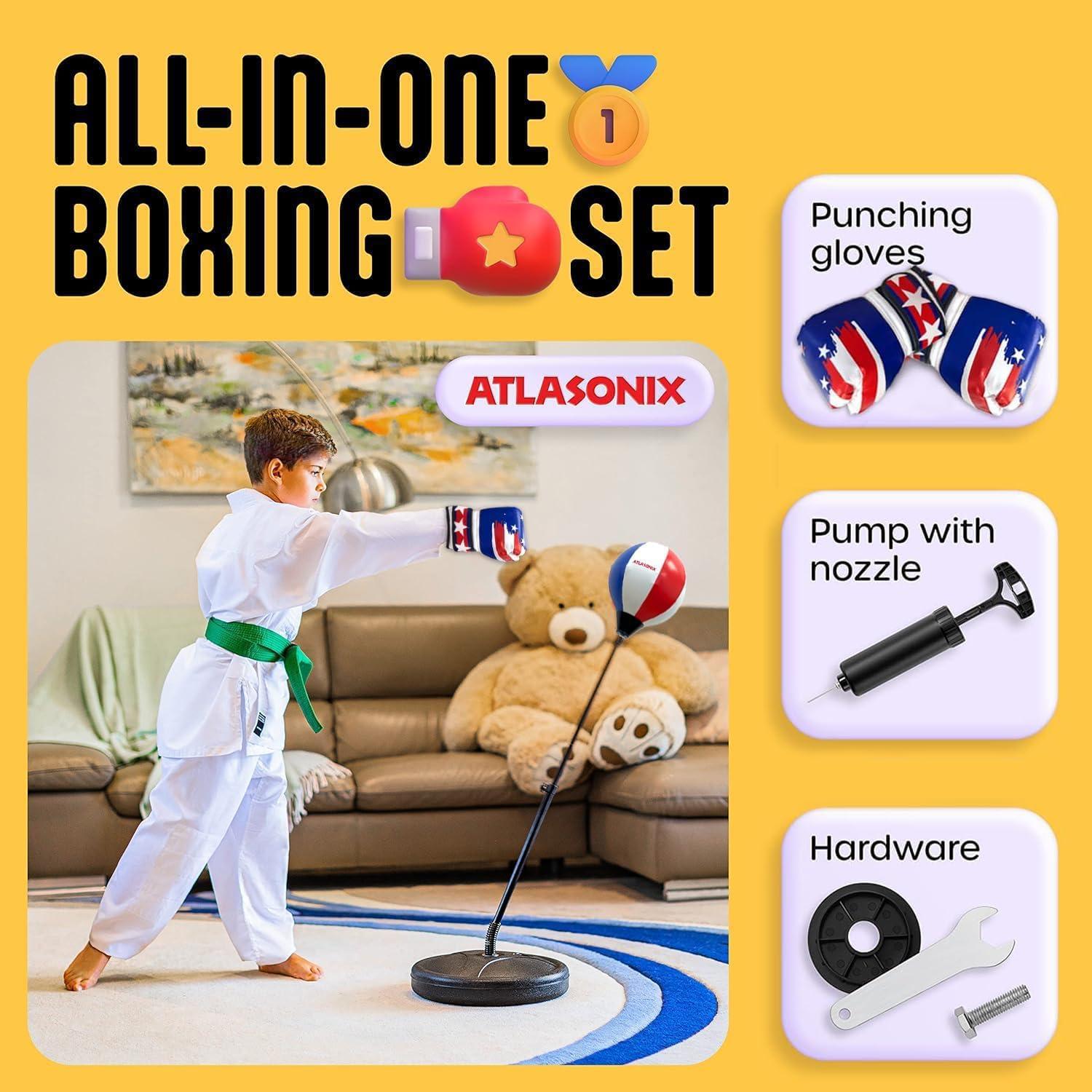 Saco de Boxeo de Pie Atlasonix para Niños 8-12 Años