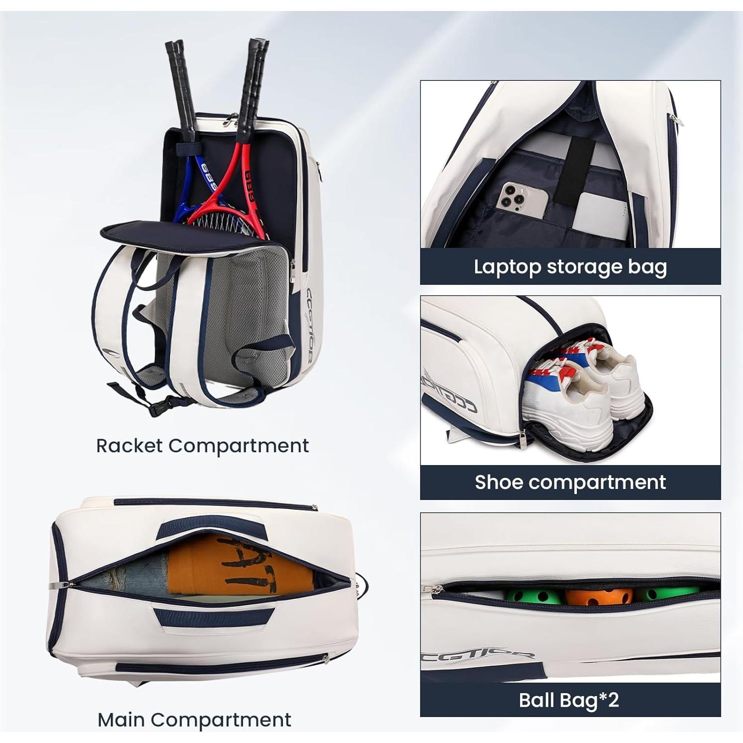Bolsa de Tenis CCGTIOR Cus-010 Azul Multiusos 31.5x20x51.5cm