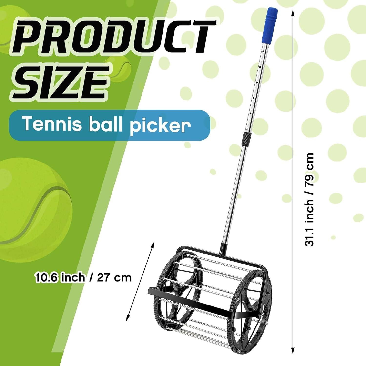 Rodillo Colector de Pelotas de Tenis Gemscream, Ajustable 54-79 cm