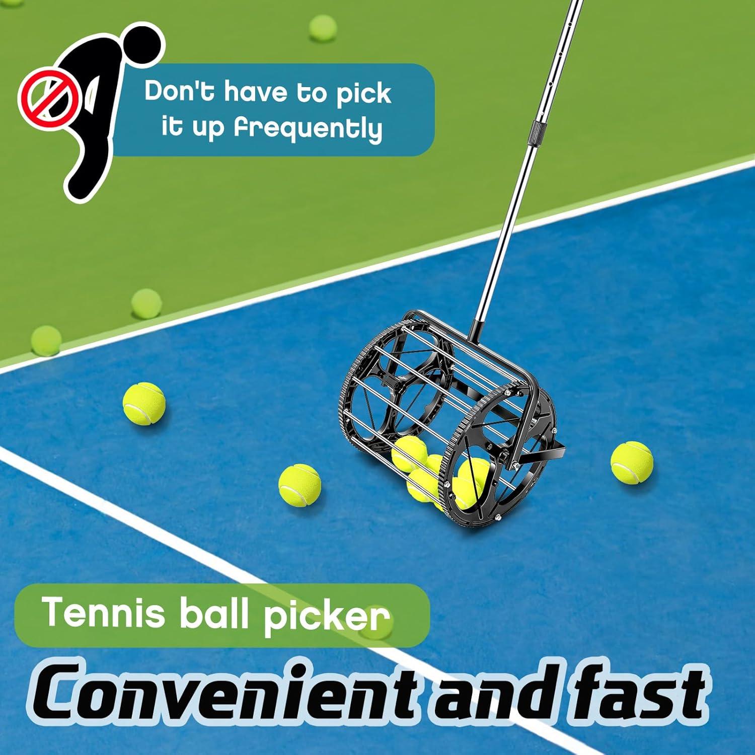 Rodillo Colector de Pelotas de Tenis Gemscream, Ajustable 54-79 cm