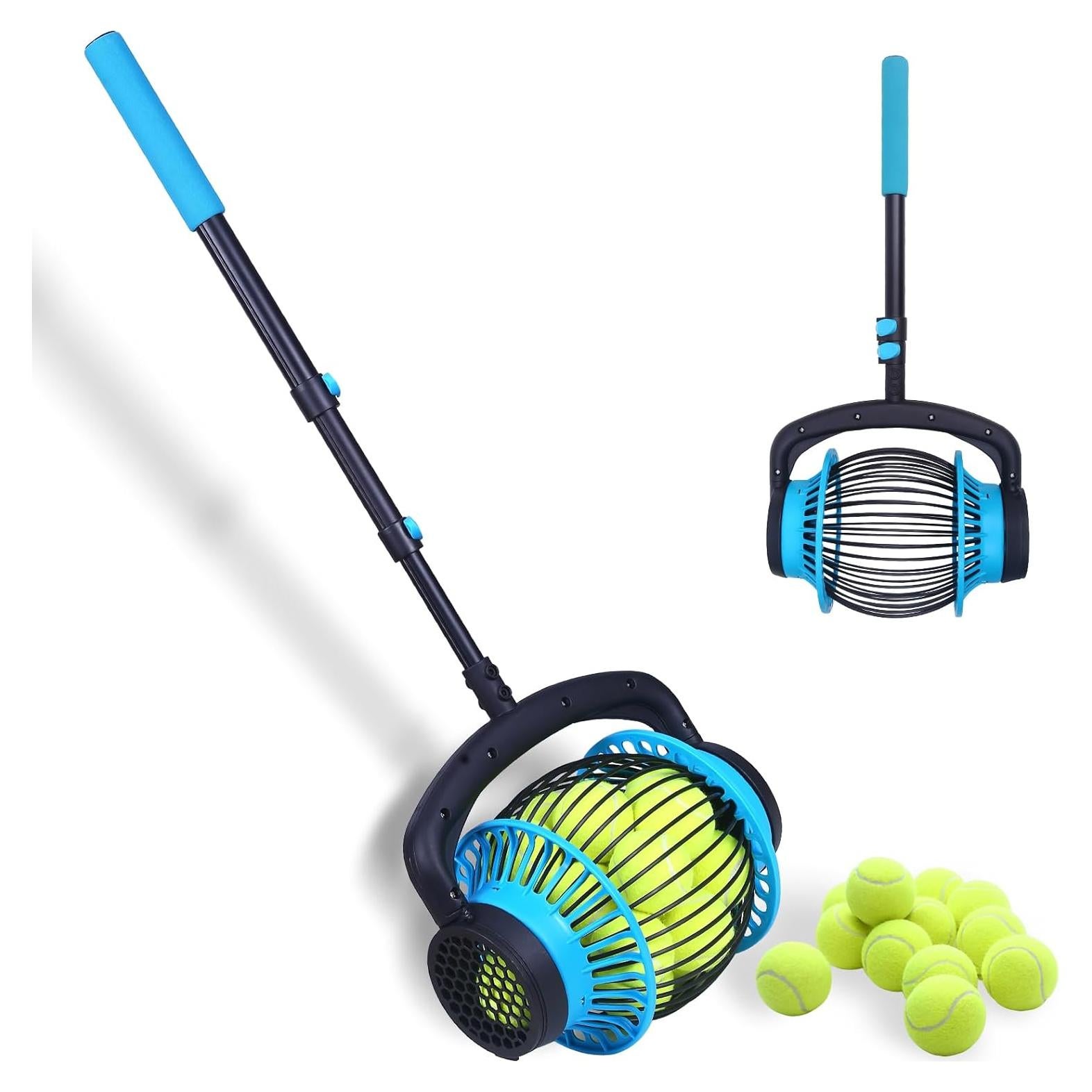 Rodillo Recolector de Pelotas de Tenis Xiwrdok Ajustable 20 Pelotas