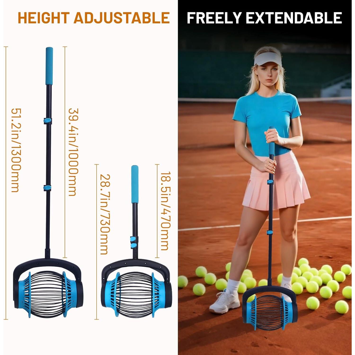 Rodillo Recolector de Pelotas de Tenis Xiwrdok Ajustable 20 Pelotas