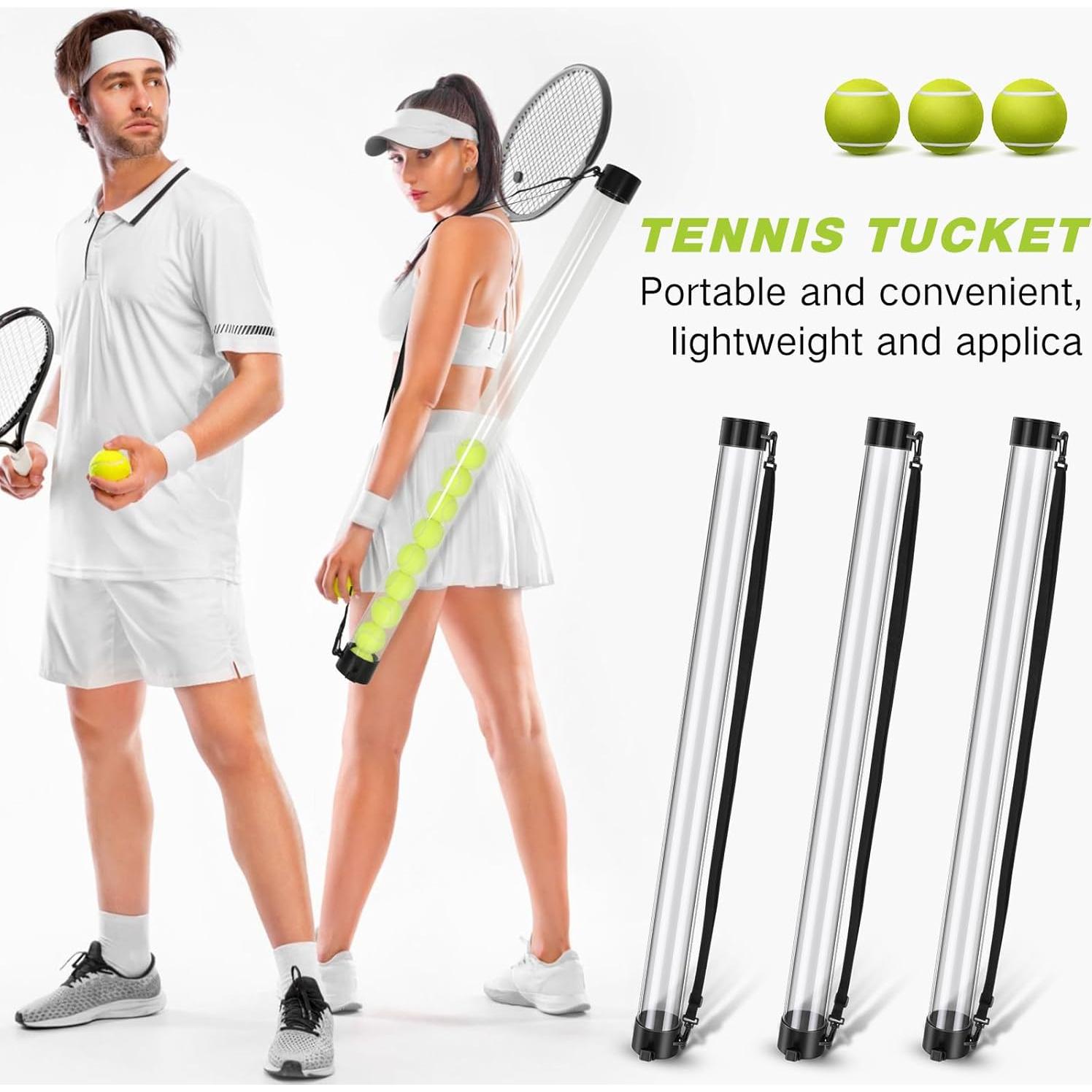 Recogedor de Pelotas de Tenis Jerify - 3 Tubos para 18 Pelotas