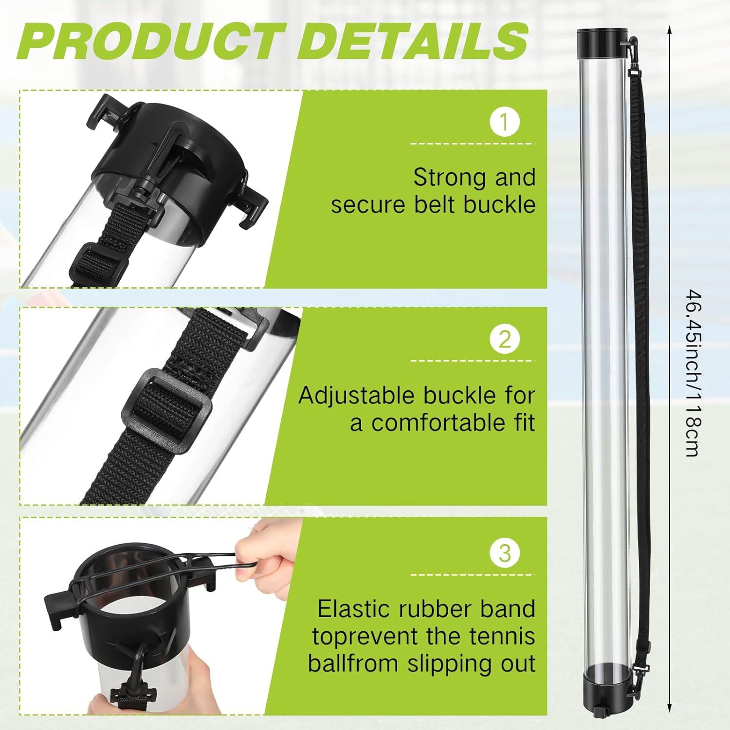 Recogedor de Pelotas de Tenis Jerify - 3 Tubos para 18 Pelotas