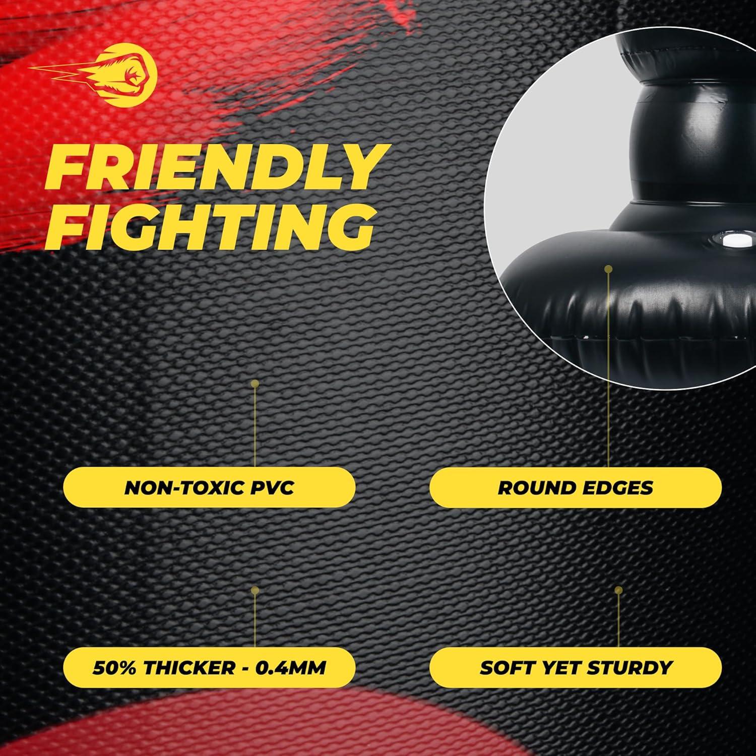 Saco de Boxeo Inflable BOXERPOINT 160 cm para Niños 3-8 Años