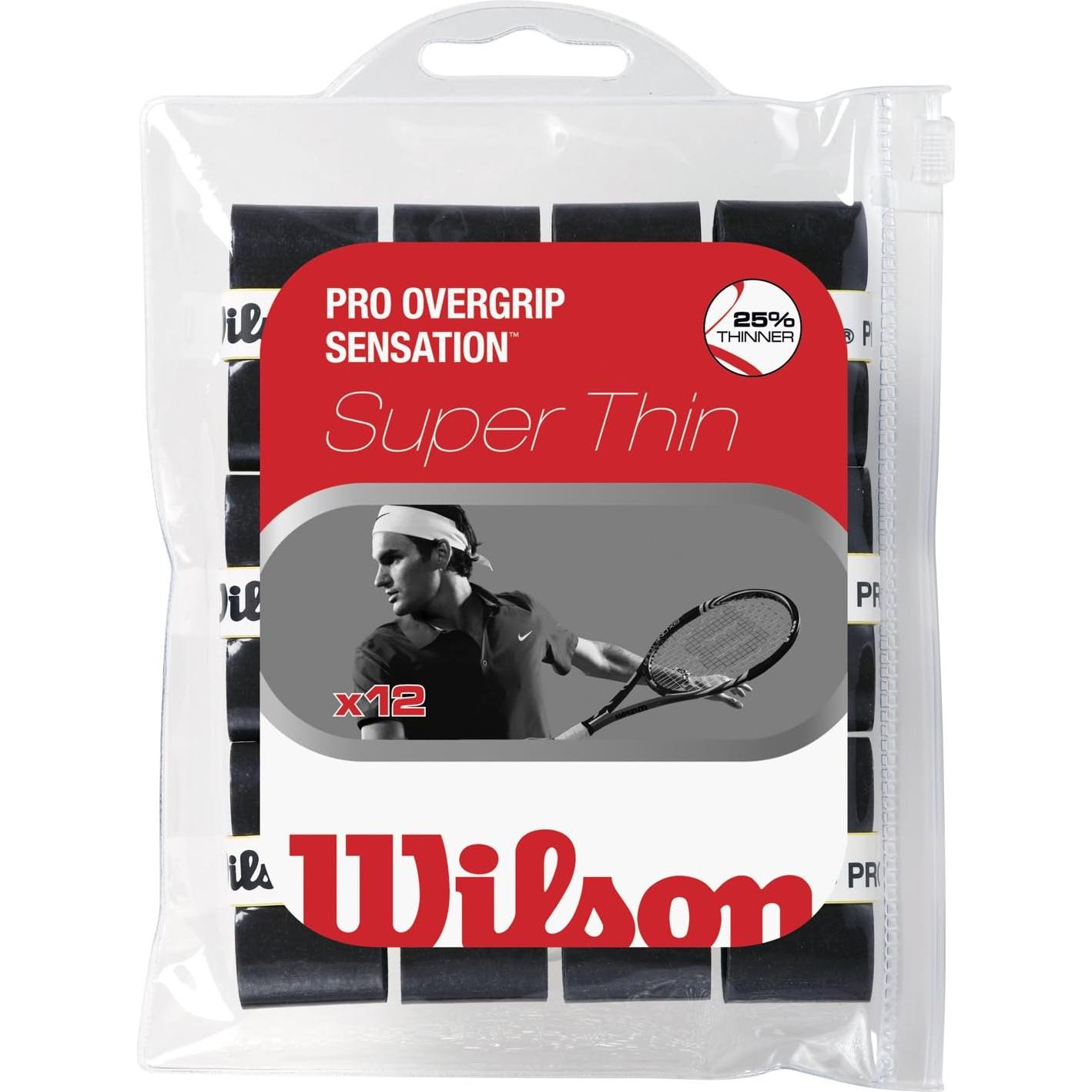Raqueta de Tenis WILSON Pro Sensation Agarre 12 Unidades Negro