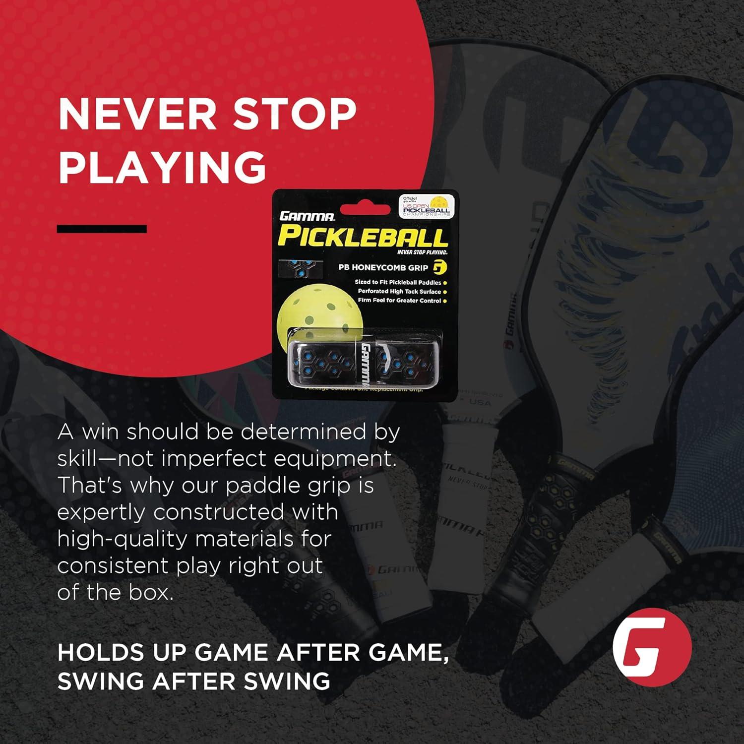 Agarre de Reemplazo GAMMA Panal para Pickleball Negro/Azul