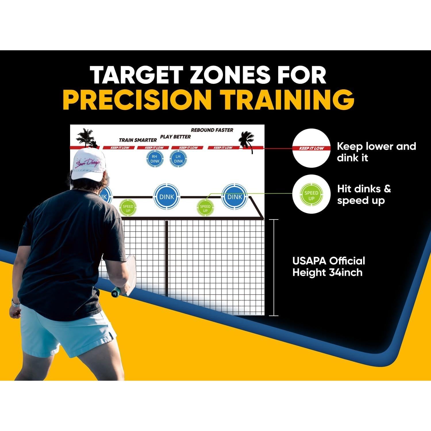 Red de Entrenamiento de Pickleball SwingIt YEPB-04 1.83m