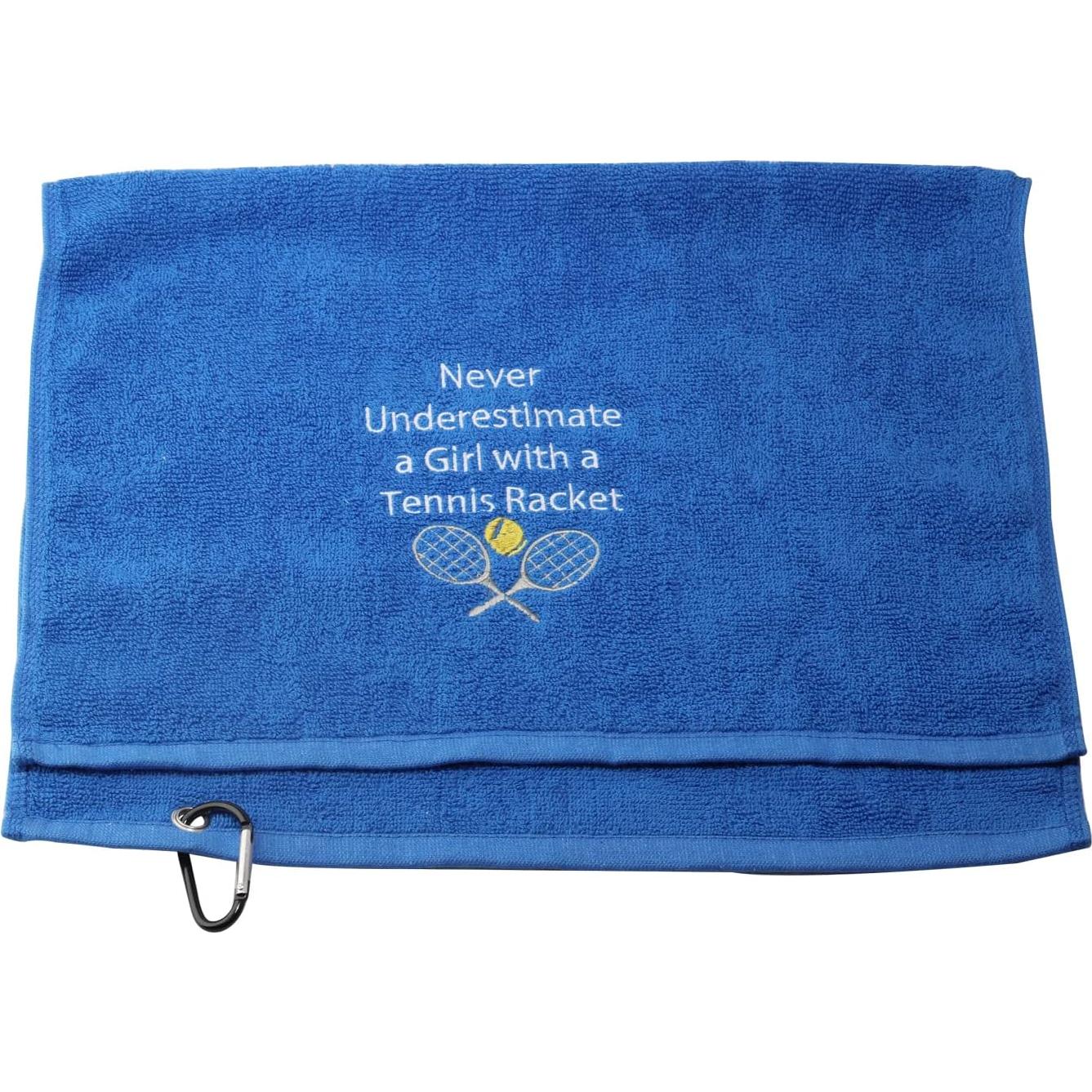 Toalla de Mano Bordada PXTIDY para Tenis - 66x38cm Azul