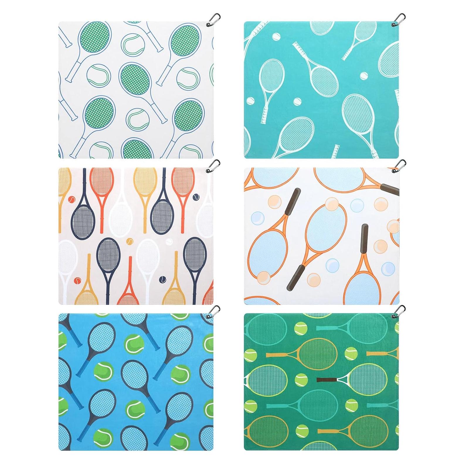6 Toallas de Tenis Tingjoo Multicolor 38x43 cm Secado Rápido