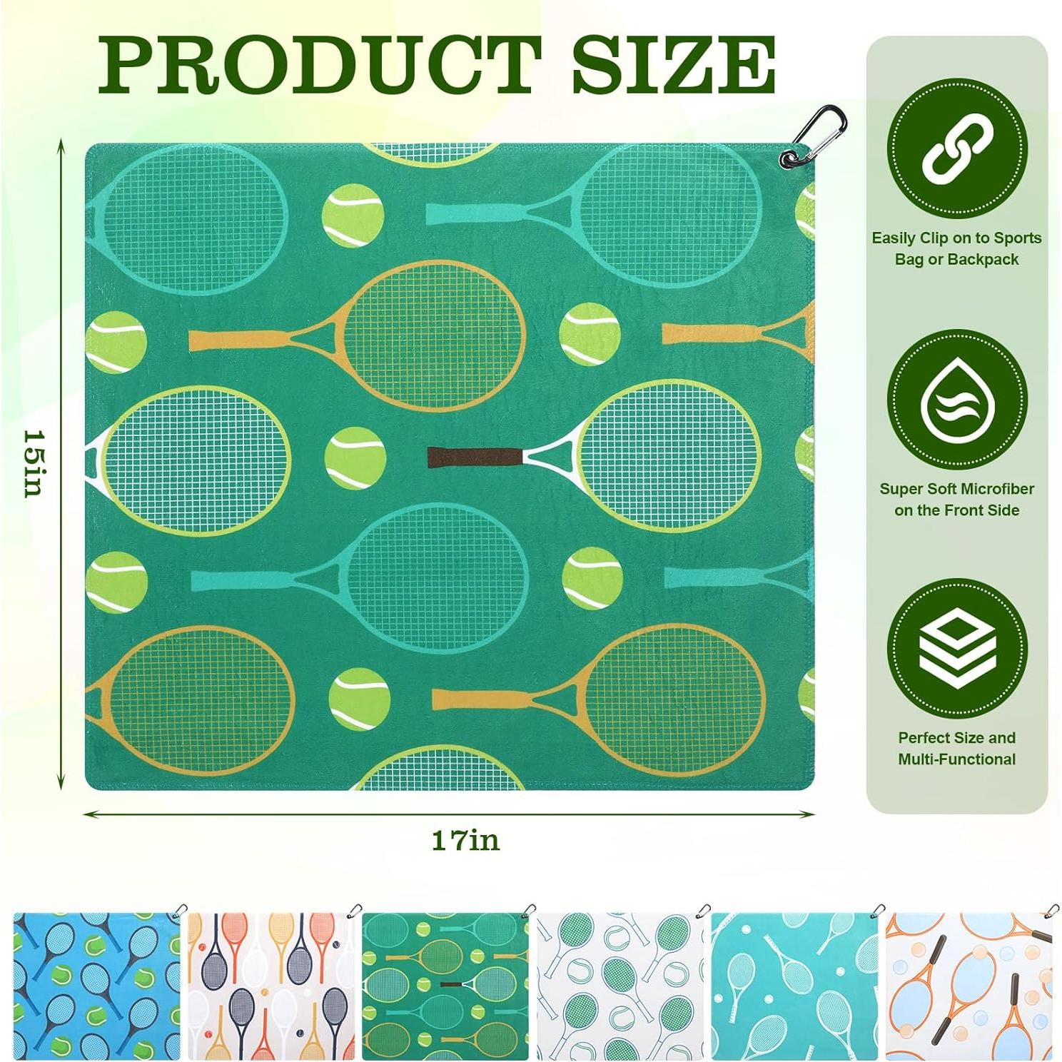 6 Toallas de Tenis Tingjoo Multicolor 38x43 cm Secado Rápido
