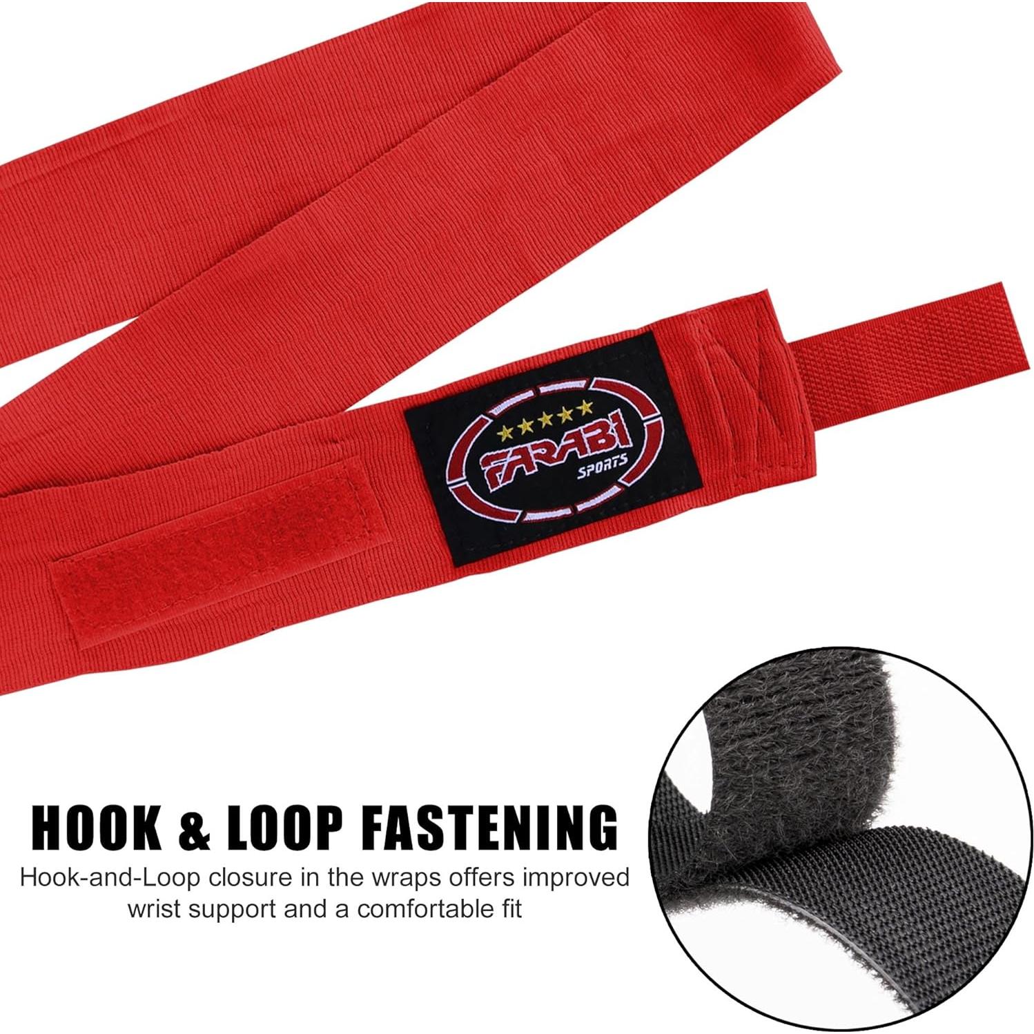 Vendajes de Mano Farabi Kids 2.5m Rojo para Boxeo