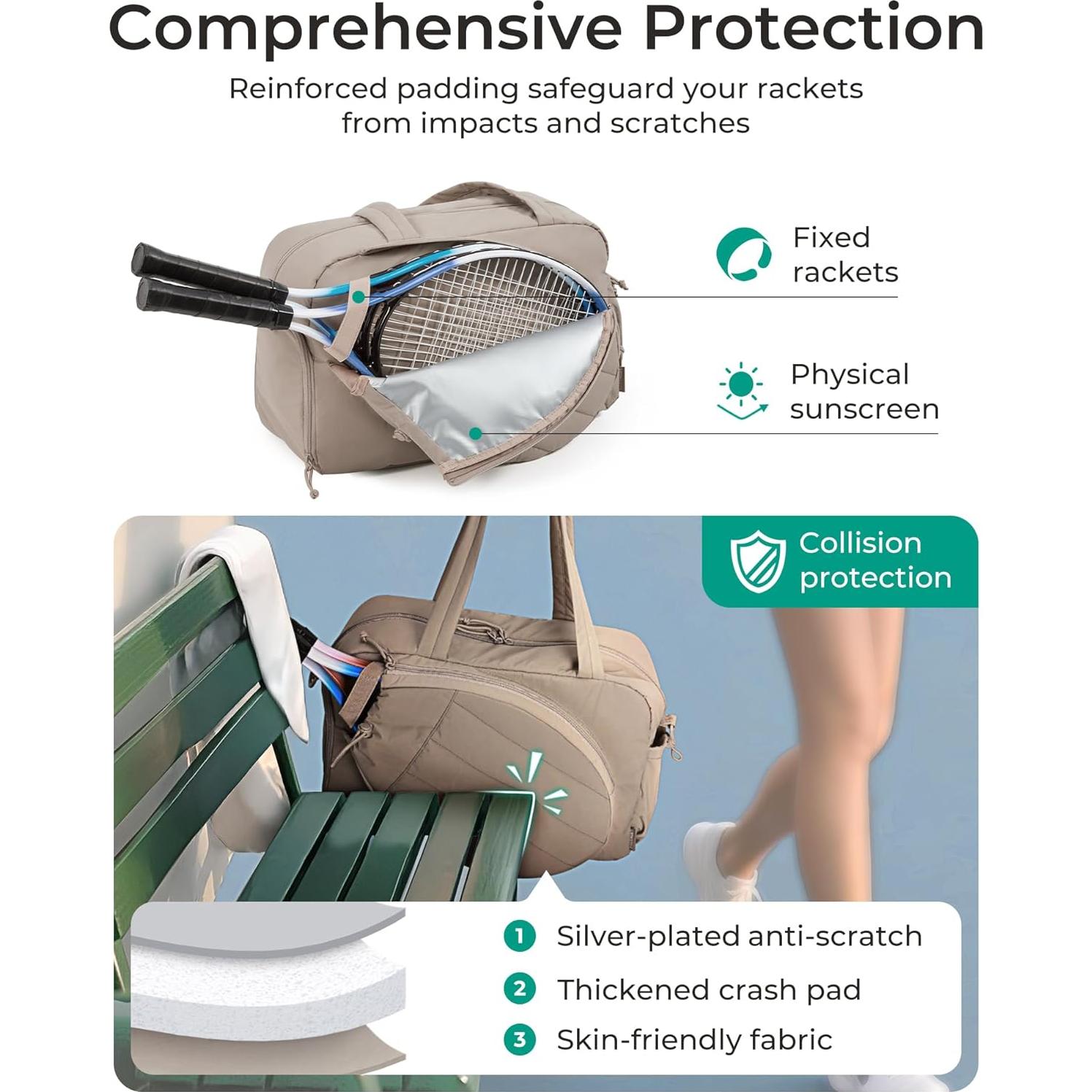 Bolsa de Gimnasio de Tenis BAGSMART Gris Claro 35L